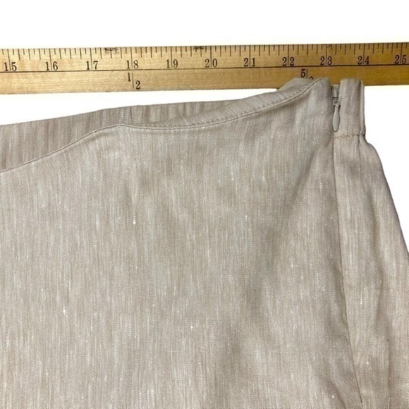 J. Jill Linen Pants Women 4X Tan Stretch Elastic Waistband Cropped Beach Coastal - Picture 8 of 12